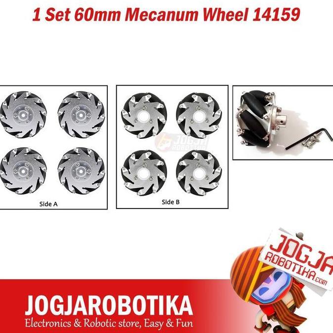 1 Set 60Mm Mecanum Wheel 14159