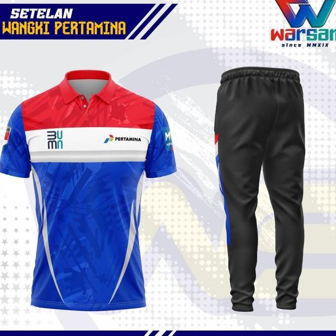 Goodseller- SERAGAM OLAHRAGA PERTAMINA / SETELAN PERTAMINA / JERSEY WANGKI PERTAMINA SET / KAOS POLO
