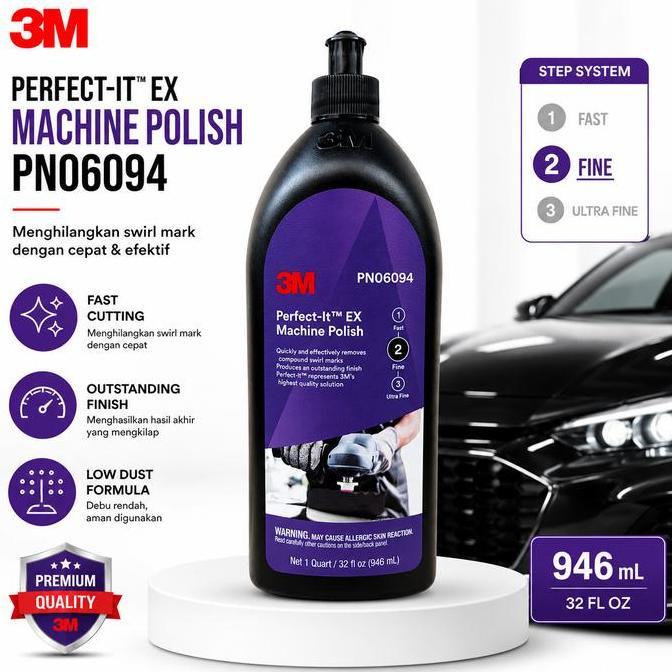 3M 6094 Perfect it EX machine polish obat poles mobil step 2 penghilang swirlmark atau sarang laba l