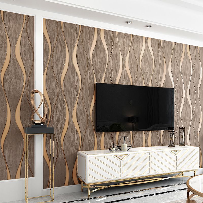 Wallpaper Dinding Aesthetic Ruang Tamu Motif Garis Gelombang
