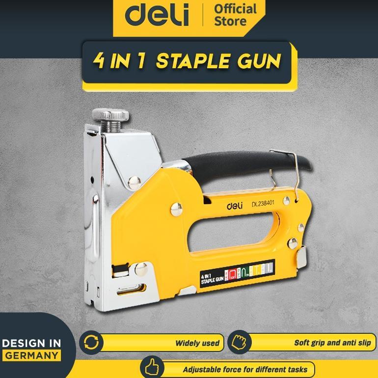 NEW Deli Tools Staples Tembak / Stapler Gun  Tacker 4 in 1 DL238004 [terbaik][terlaris]