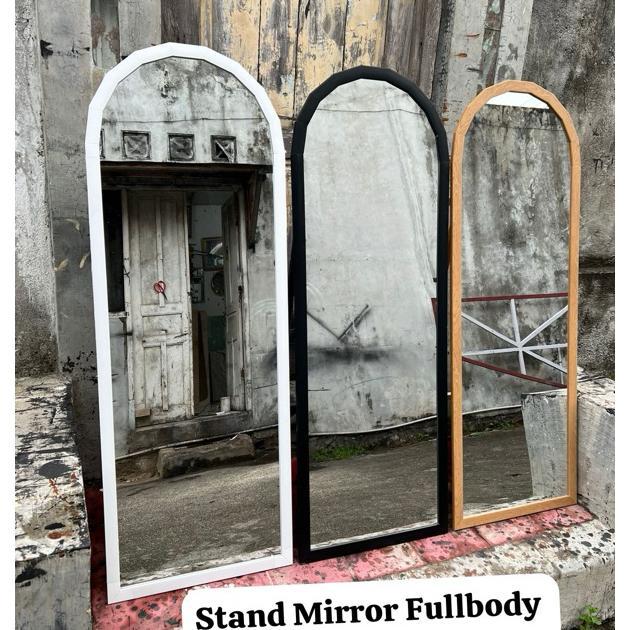Jogja Instant Standing Mirror Dome Fullbody+Lampu 45X127Cm Cermin Lengkung Ready