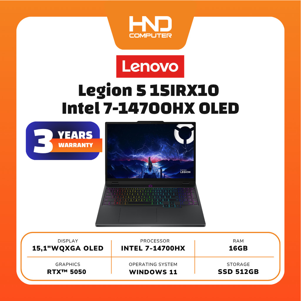 Lenovo Legion 5 15IRX10 Laptop Gaming Intel 7-14700HX OLED 16GB SSD 512GB