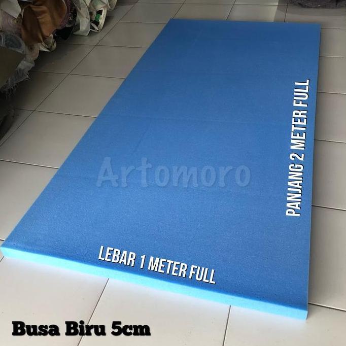 Busa Foam Biru 5 CM Lembaran (100cm x 200cm FULL) untuk Jok Sofa Kursi Diskon