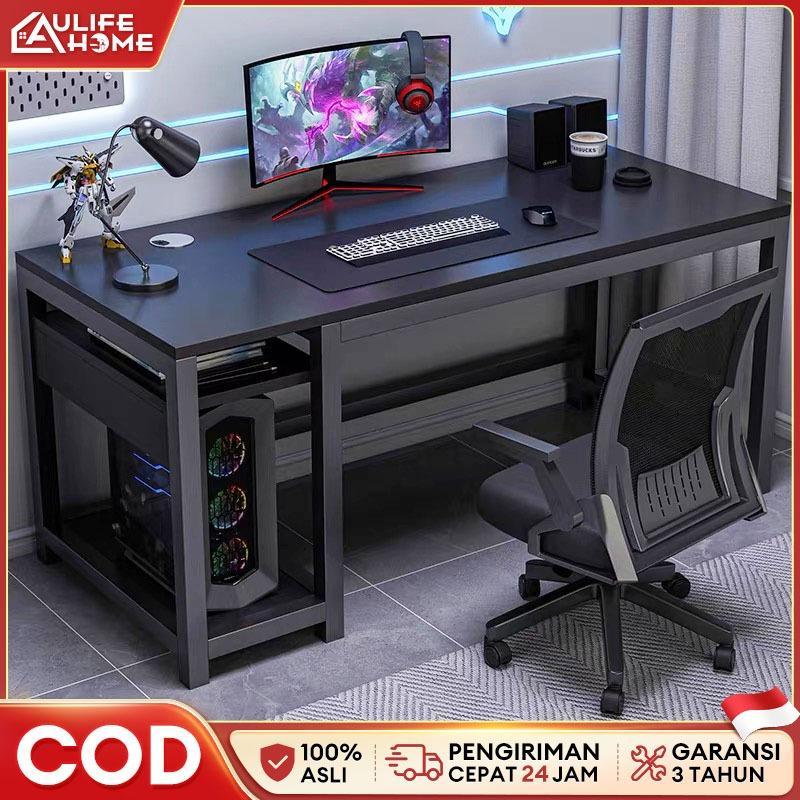 Meja Gaming Meja Komputer Meja Kerja Meja Komputer Rserat Karbon Meja Kantor Meja Belajar 140Cm