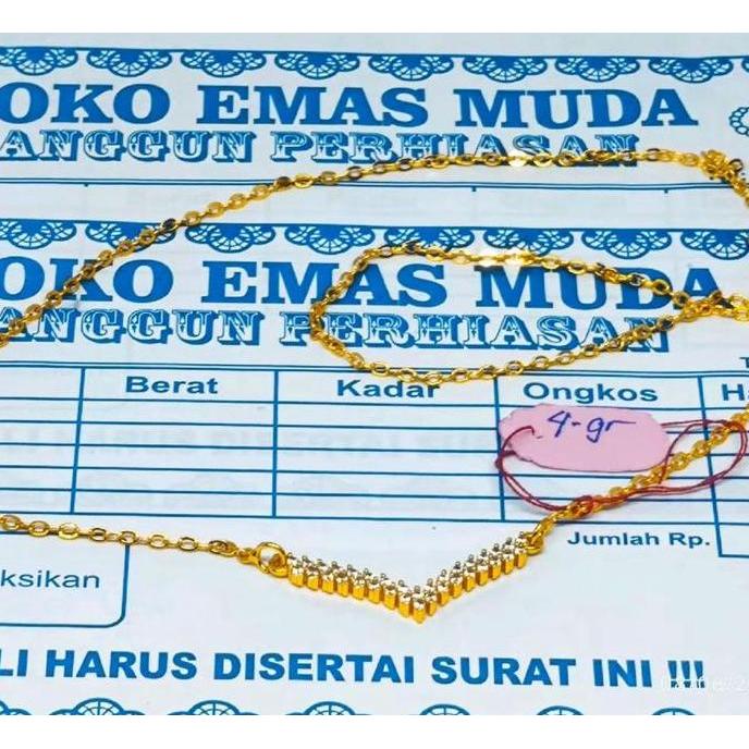Jewe- Kalung Fuji Perhiasan Fashion Nita Berlapis Emas Muda Free Surat Dari
