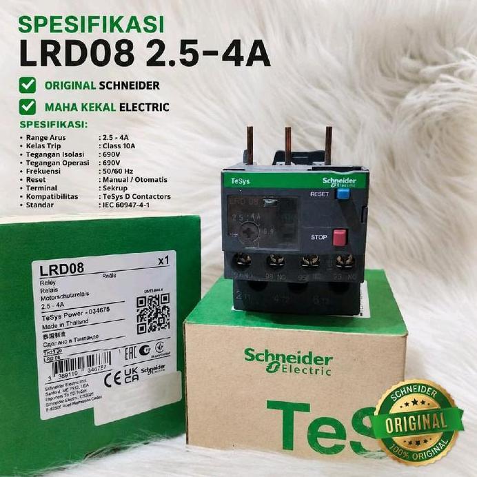 Overload Kontaktor Schneider Lrd 08 2.5-4A/Thermal Overload Schneider Lrd 08 Overload Lrd08 Overload