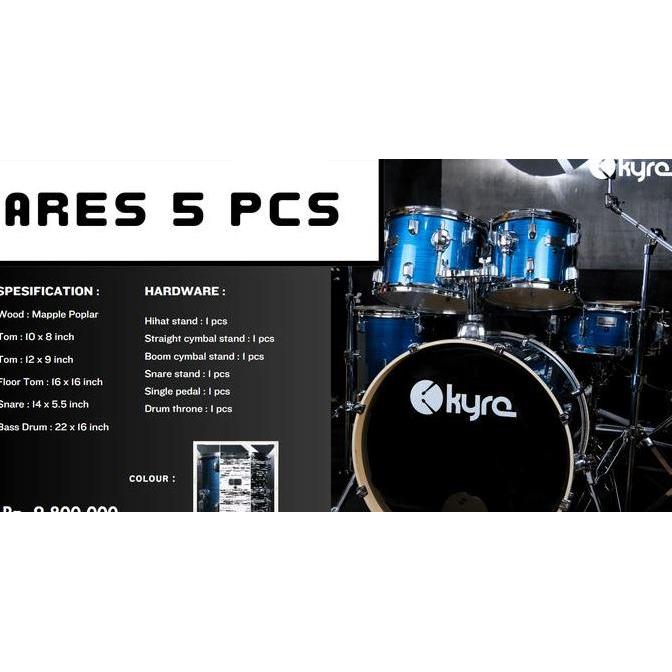 KYRE DRUM AKUSTIK ARES 5 PCS DRUM SET
