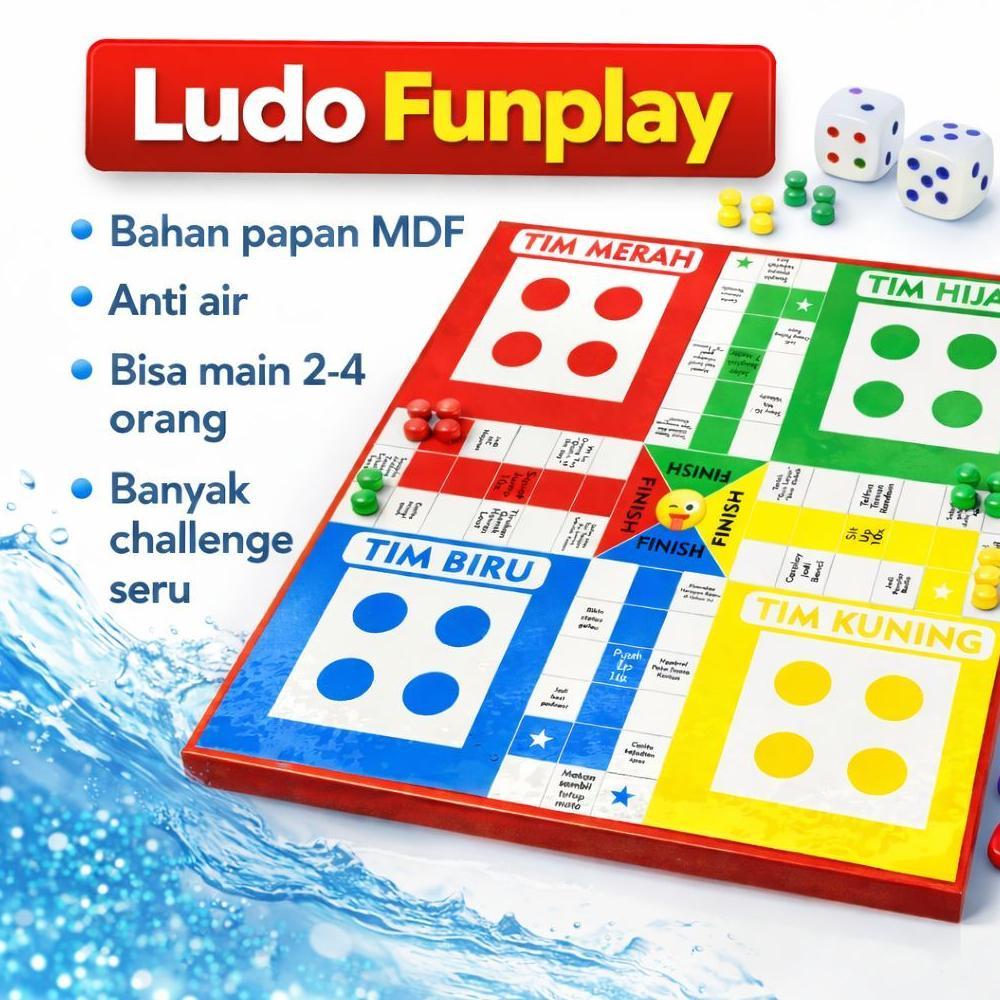 Permainan Ludo - Ludo Game Tongkrongan - Ludo kayu Mdf - Permainan Bestie - Ludo Bestie - Ludo Funpl