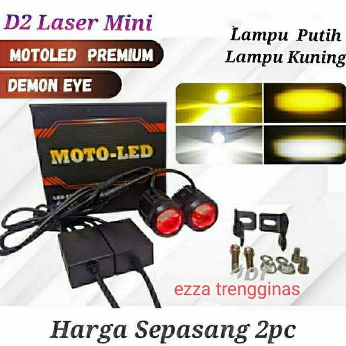 LAMPU TEMBAK SOROT MOTOR LAMPU LED LASER BULLAES MOTTO LED LUMINOS PREMIUM