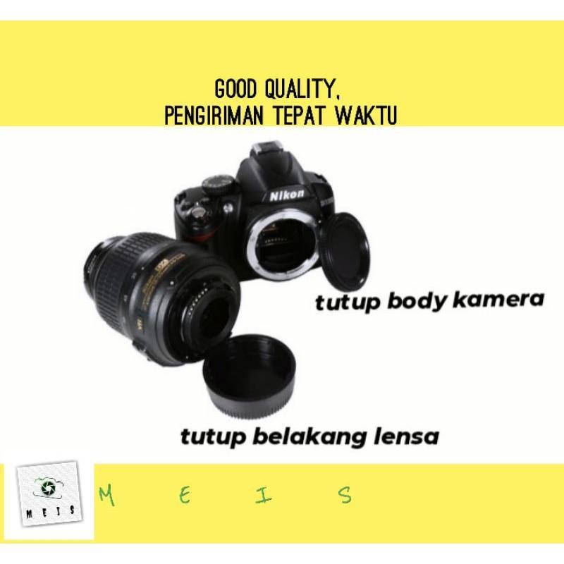 1 Set Rear Cap Nikon D3000 D3100 D3200 D3300 D3400 D3500 - Tutup Body & Tutup Lensa Belakang