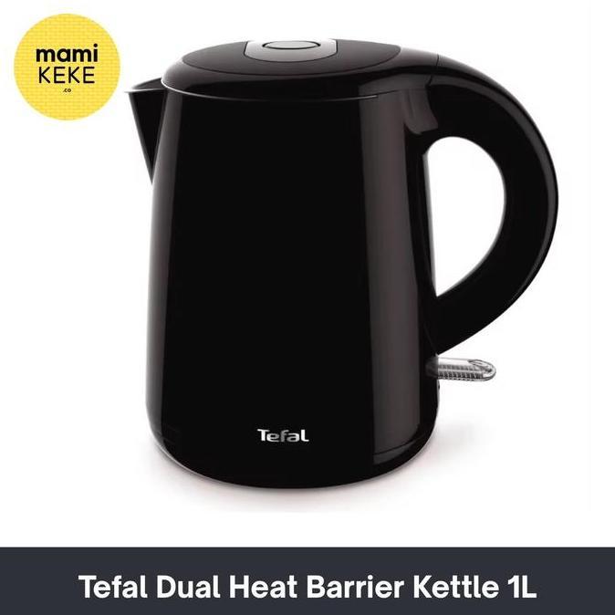 Tefal Electric Kettle 1L Stainless Steel Dual Heat Barrier cordless Diskon