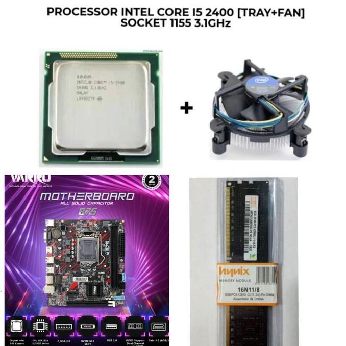 MOTHERBOARD VARRO H61 + PROCESSOR CORE i5 LGA 1155 + RAM 4GB Diskon