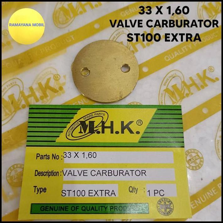 HOT DEAL VALVE CARBURATOR SKEP KARBURATOR PLAT KOIN GOBANGAN 33X1,60 C33 ,CARRY ST100 EXTRA 