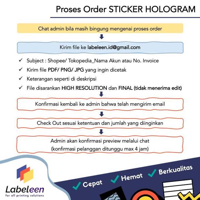 Uhuy- Cetak Sticker Hologram Custom A3+ |Stiker Segel [Tanpa Min Order]