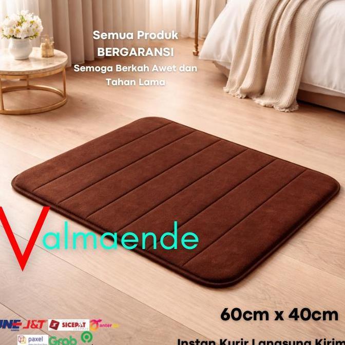 Keset Kamar Mandi Dapur Hotel Bulu Halus Bludru Microfiber Karpet Kamar Polos Memory Foam