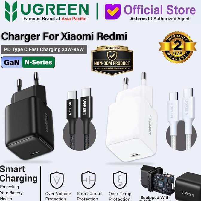 VREGAZ_ - UGREEN CHARGER FOR XIAOMI REDMI PD TYPE C TO TYPE C FAST CHARGING 33W 45W