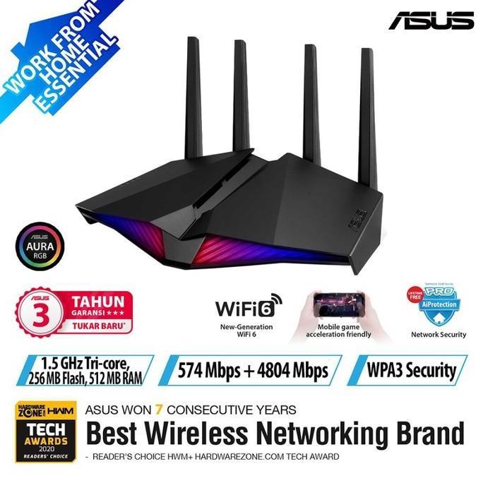 ASUS RT-AX82U AX82 WiFi 6 Dual Band Wi-Fi AX5400 Gaming Router