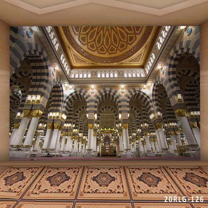 Parede - Wallpaper Dinding 3D Custom Islami Masjid Nabawi Madinah (20Rlg-126)