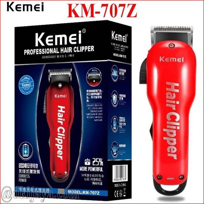 Haircare- Kemei 707Z Alat Cukur Listrik Kemei 707Z Merah Tanpa Kabel Km-707Z Rechargeable Hair Clipp