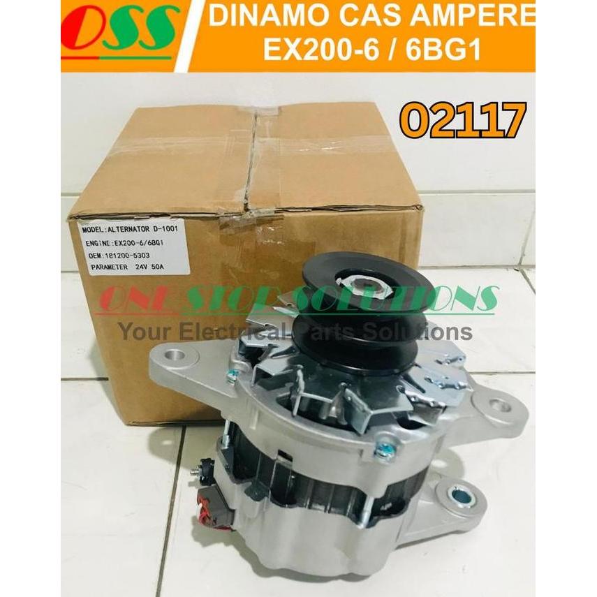 PIPOTEL DINAMO CAS AMPERE ALTERNATOR D-1001 EX200-6 / 6BG1 ISUZU FOTON 24V 50