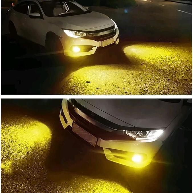 Foglamp mobil 2 warna H11 H16 kuning putih led cob