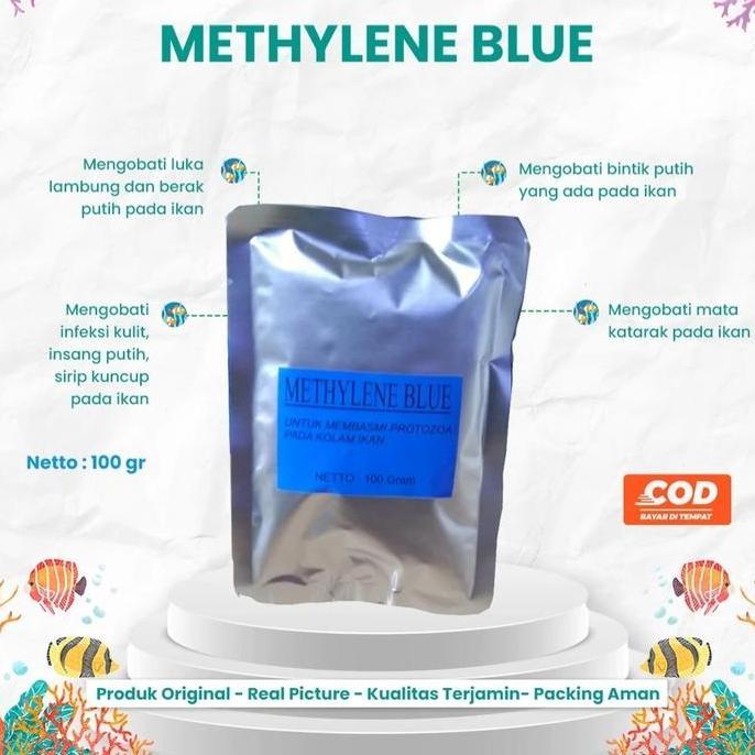 METHYLENE BLUE OBAT IKAN BUBUK 100GRAM