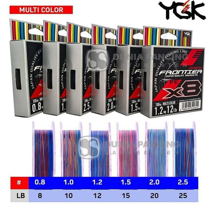 SENAR PE YGK FRONTIER X8 100M MULTICOLOR