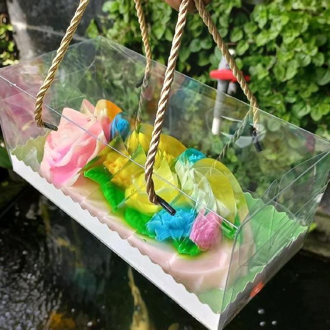 Box Mika Transparan / Box mika /Box kue / Box Cake Handle Tali / Box Handle Mika / Box Cake | HDI03