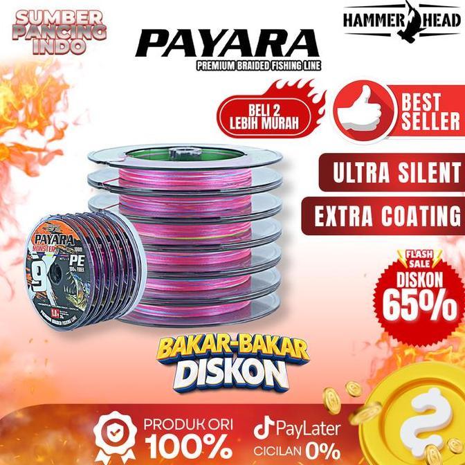 HAMMER HEAD SENAR PE PAYARA MONSTER X9 MULTI COLOR 100% PE FIBER CONNECTING COCOK UNTUK LAUT JIGGING