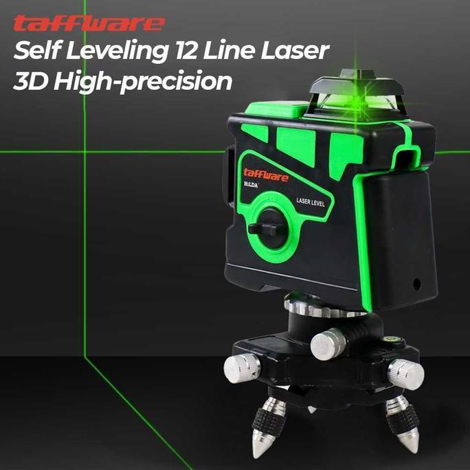 HARGA DISC - COD Alat Mesin Ukur Laser Level Leveling 3D 12 Line Pengukur Dimensi Kemiringan Sudut D
