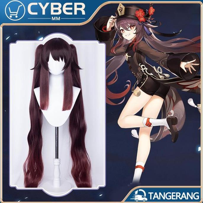 Wig Cosplay Hutao Pursun Genshin Impact Hutao Anime Game Hu Tao