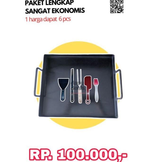 (Paket 2) Wajan Roti Bakar / Paket Wajan Burger / Wajan Kebab / Pembakaran Roti Bakar / Toast Pan / 