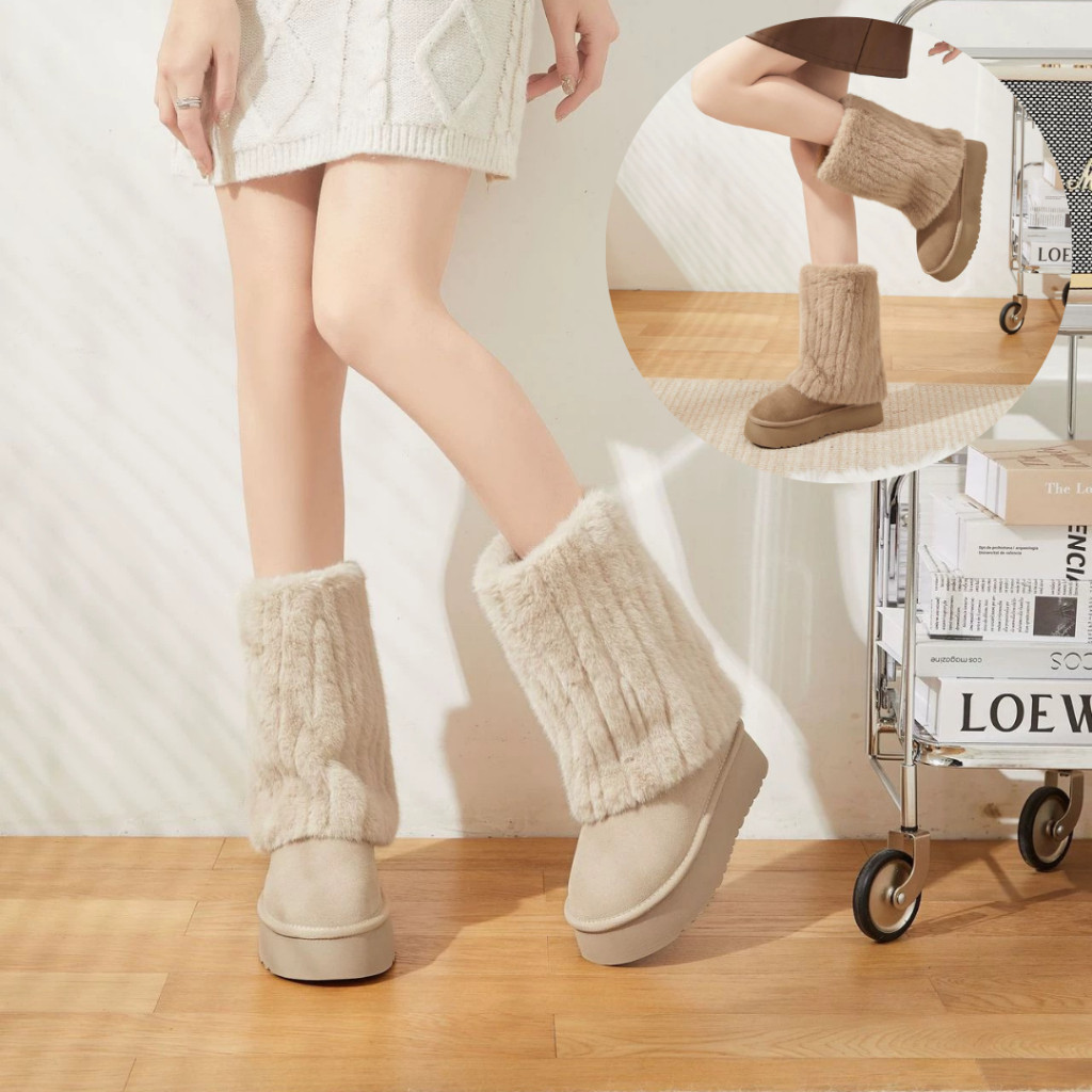 Winter boots wanita Agatha premium fashionable sepatu wanita musim dingin hangat UGGS ugg woman wome