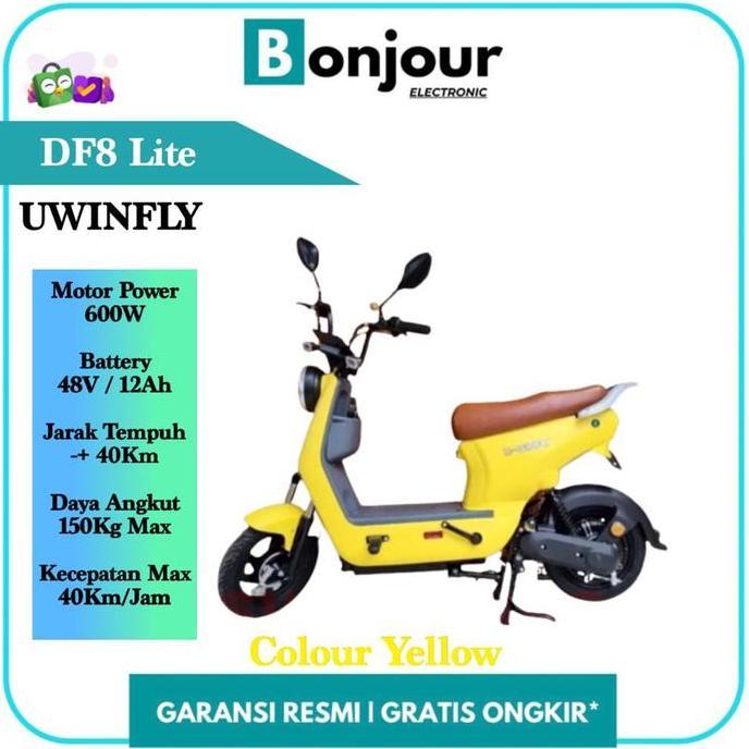 Allthebest- Sepeda Listrik Uwinfly DF8 Dragonfly 8 Baterai 48V/12Ah - Yellow [ORI]