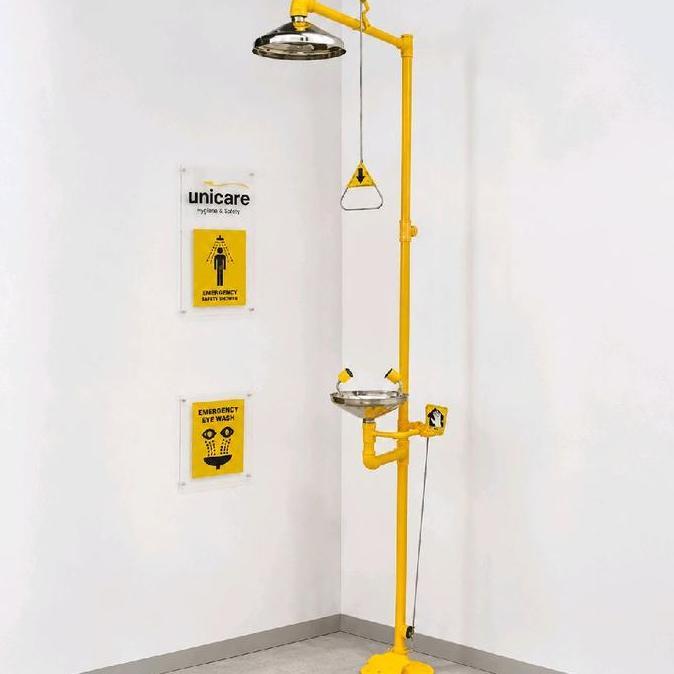 '' EMERGENCY EYEWASH SHOWER UNICARE / EYEWASH UNICARE KUNING PVC *