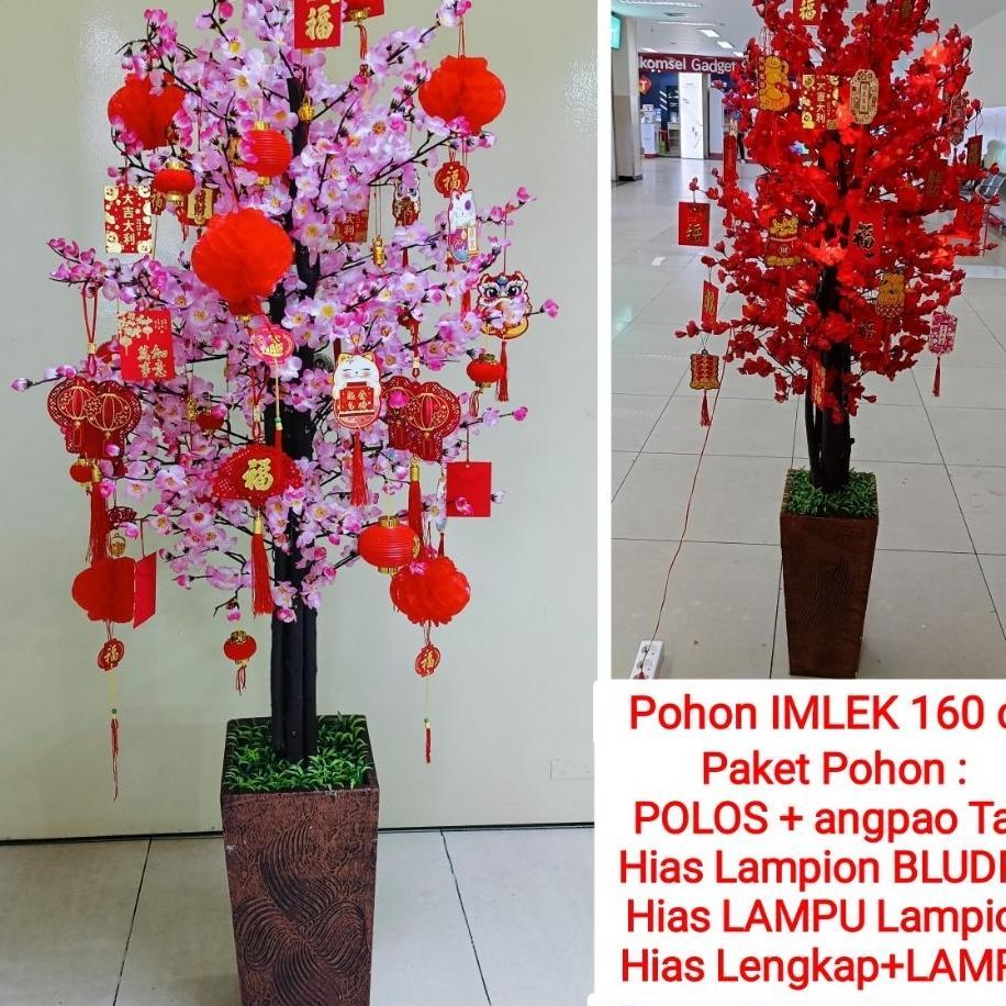 Pohon Imlek Meihua Angpao Mehwa Besar 160 Cm  Hiasan Imlek Angpao Gantung Lampion Dekorasi Dekor Gan