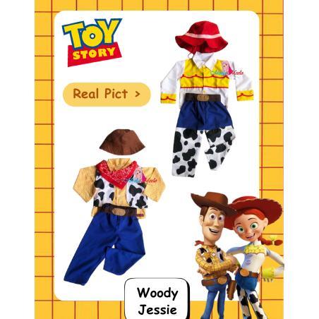 Terbaru Kostum Anak Toy Story Free Topi/ Kostum Koboi Woody Cowok / Baju Koboi Jessie Anak Bayi