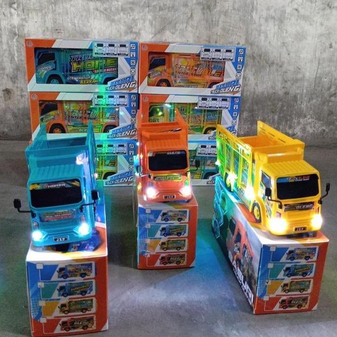 MAINAN TRUK OLENG CANTER TELOLET BO DUS GOYANG KIRI KANAN MOBILAN JSP T-01 SNI MINI TRUK