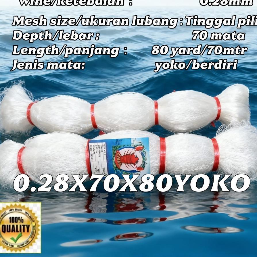 Jaring Ikan/Jaring Senar 028-70X80 Yoko/Berdiri
