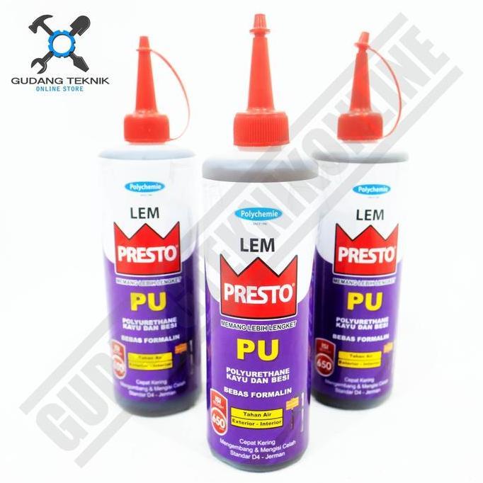 LAMPOM (PRESTO PU 650Gr) Lem Kayu Besi PRESTO PU 650Gram / Lem Polyurethane Wood Iron PU PRESTO SATU