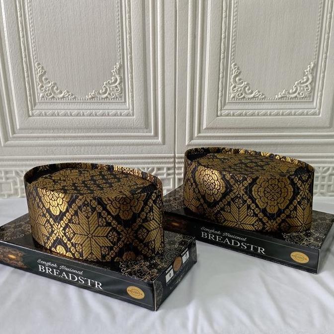 DS323 >> Peci Songkok Kopiah Sultan Asli Tenun Songket Melayu GoldenBlack Murah
