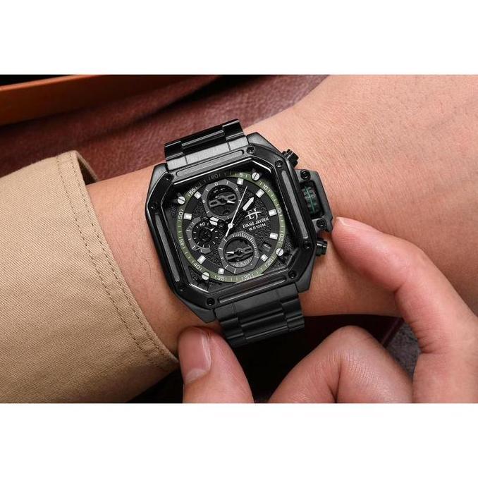 Waer- Evans Jayden Jam Tangan Pria Ej 9558 Rantai Stainless Steel Chronograph Kaca Sapphire Ter Resi