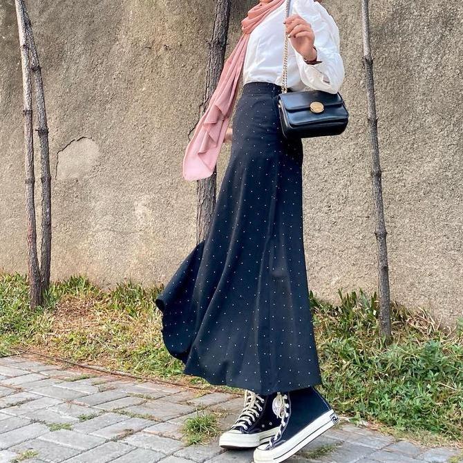 Pofio- Yeji Skirt Polka | Rok Polkadot | Rok Panjang | Casual Skirt