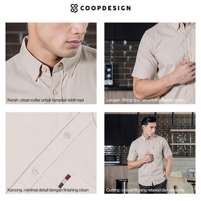 Aero- Coop Design - Tristan Kemeja Kasual Kerja Lengan Pendek Short Sleeve Basic Mini Ristop Pria