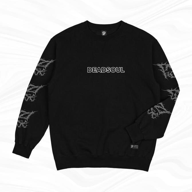 DS254 - Sweater Crewneck Deadsoul Pria Wanita Distro Hitam Fleece 280gsm Tebal Premium Size M-XXL Un