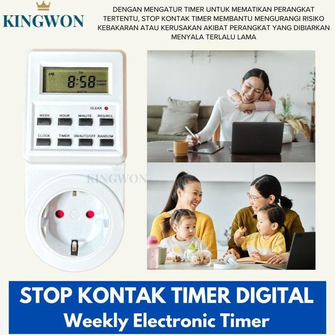 Promo Dexicon STOP KONTAK TIMER DIGITAL LISTRIK Program Dengan Display LCD & 10 Program Timer Harian