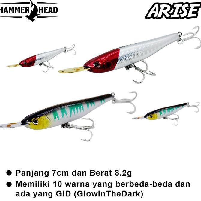 Hammerhead Umpan Minnow Arise 5.6G/40mm - 8.2G/70mm | Umpan Pancing Minnow | Minnow UL