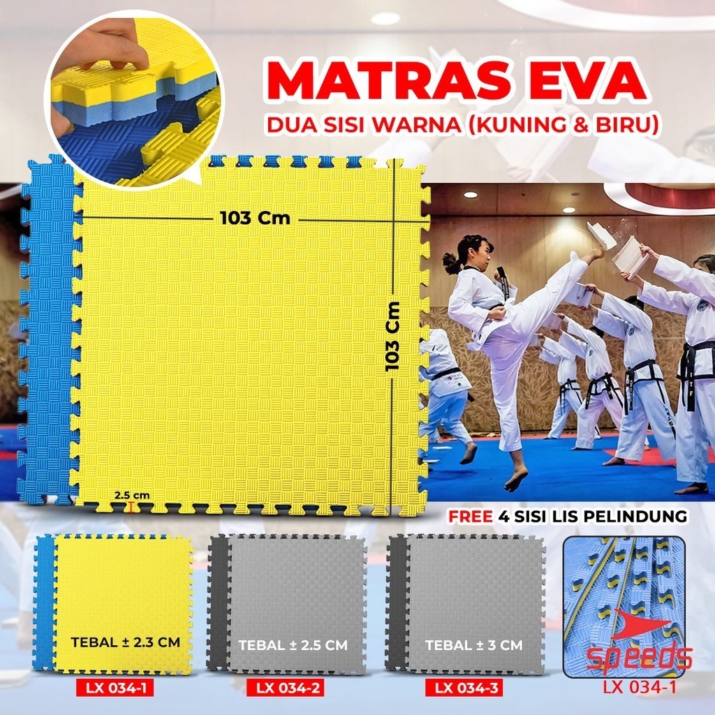 SPEEDS Matras Evamat Puzzel Matras Beladiri Tebal Empuk Anti Slip Taekwondo Karate Matras Eva Olahra