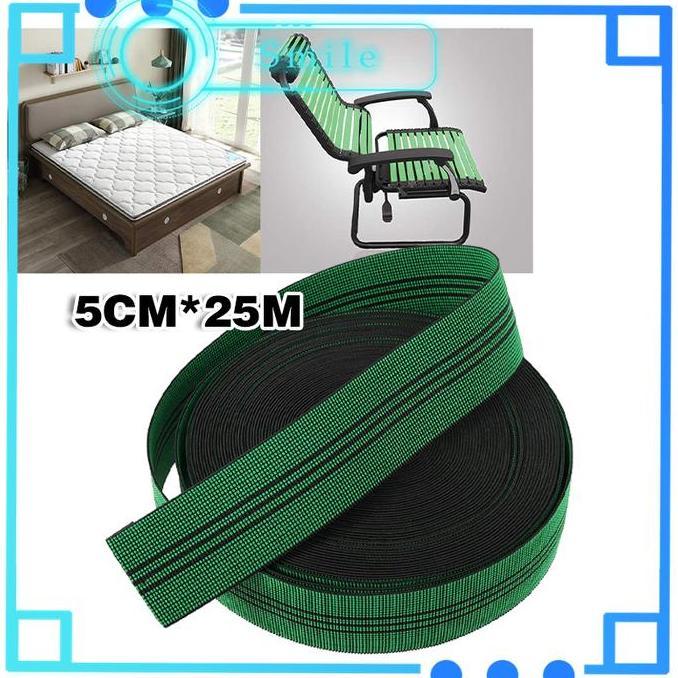 TOQMIJIN 5cm*25m Webing Sofa Karet Sofa / Jok / Kasur Tali Webing Elastis Elastisitas Tinggi Tali Ka